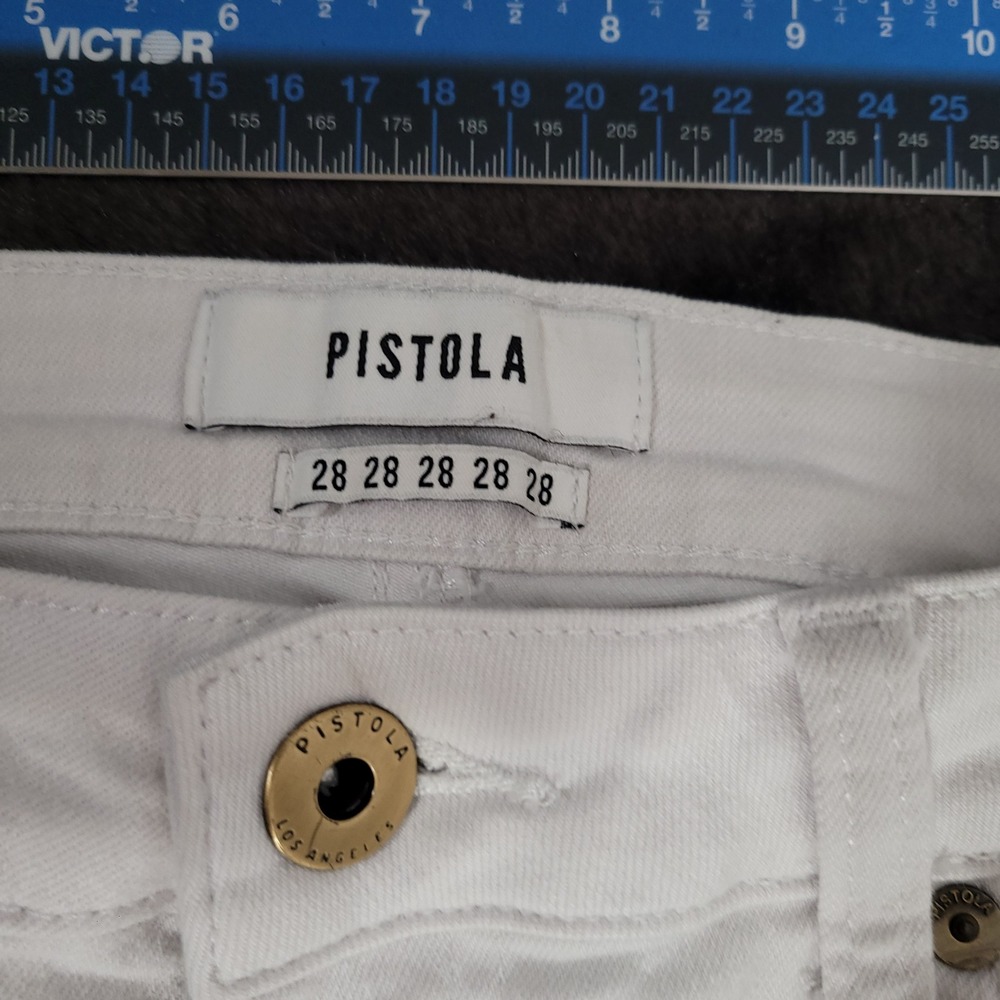 Pistola Los Angeles Denim White Jeans Size 28 Women's - Picture 4 of 7